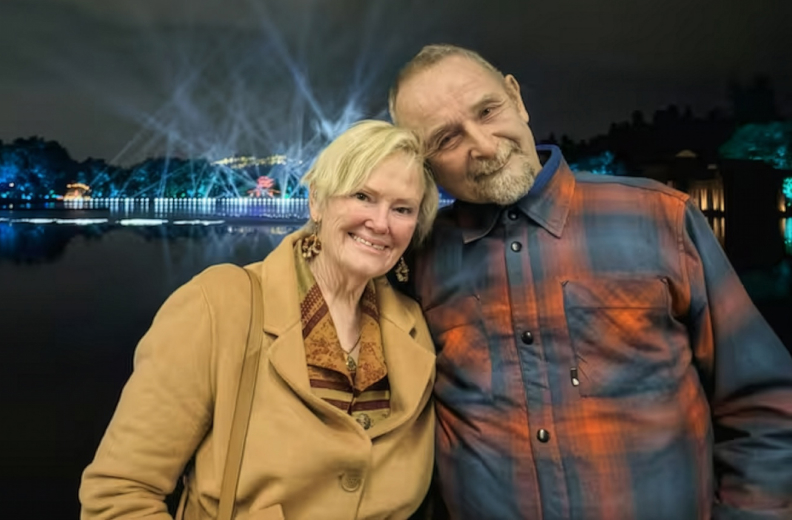 Christine with her husband