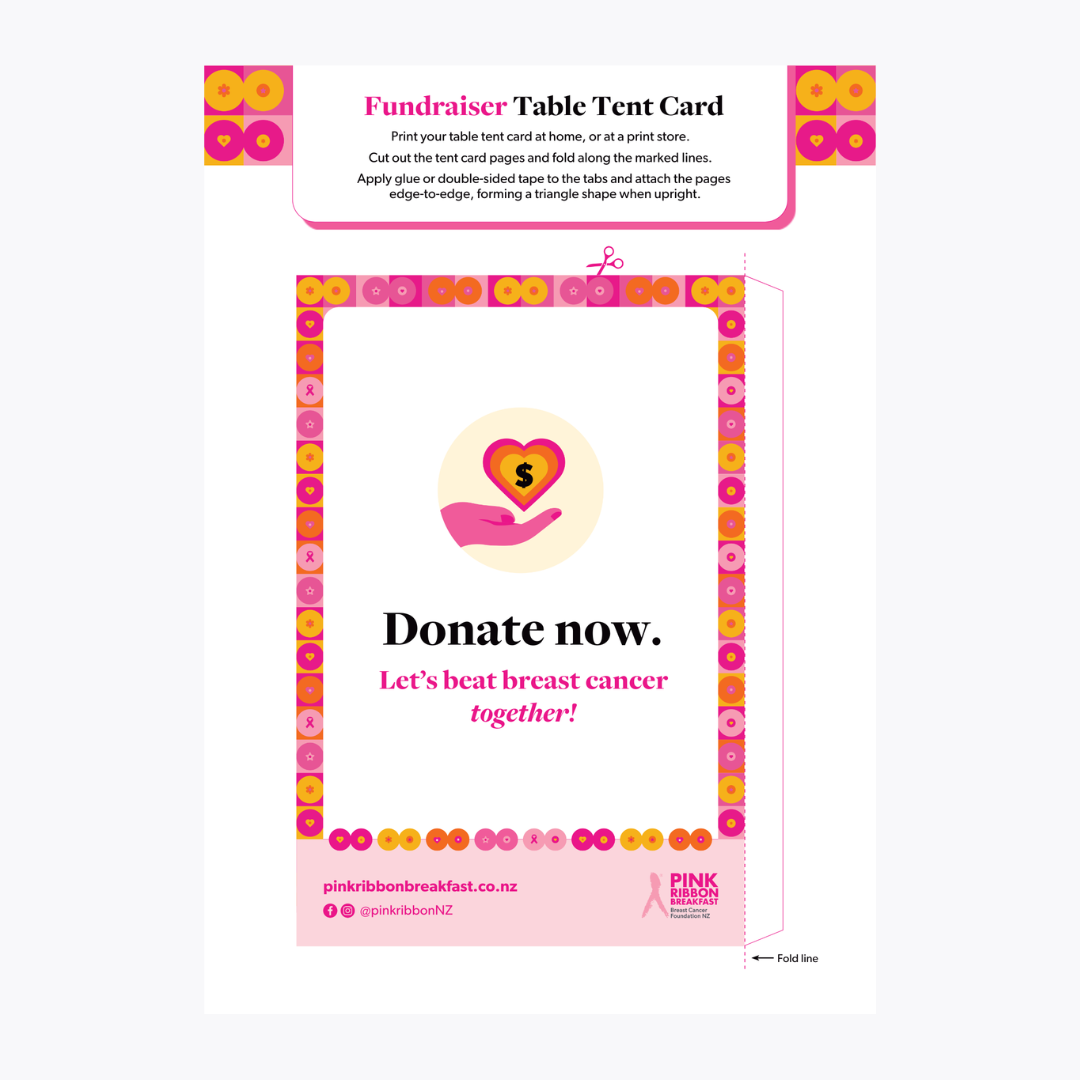 Fundraiser Tent Card