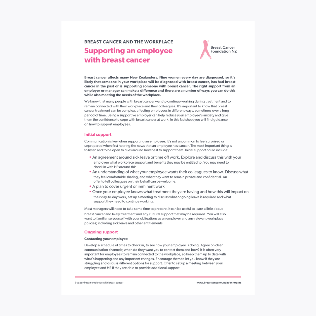 Supporting An Employee With Breast Cancer