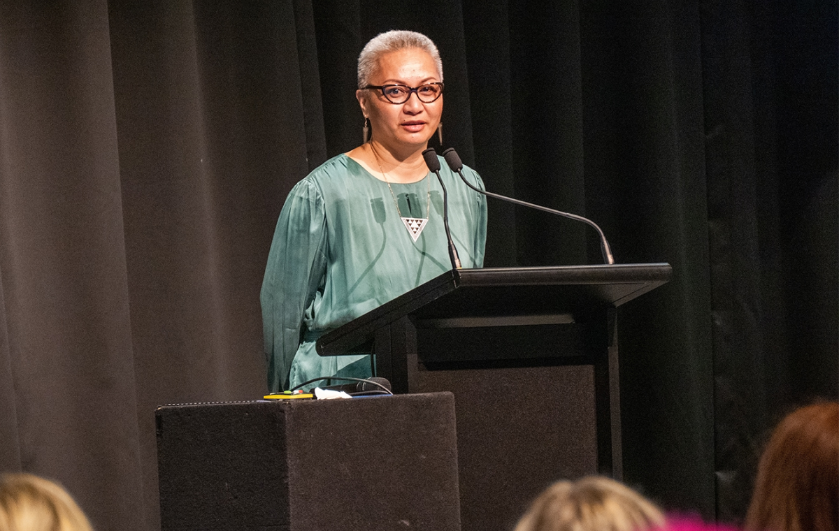 Hon. Marama Davidson speaking at the Breast Nurse Study Day 2025