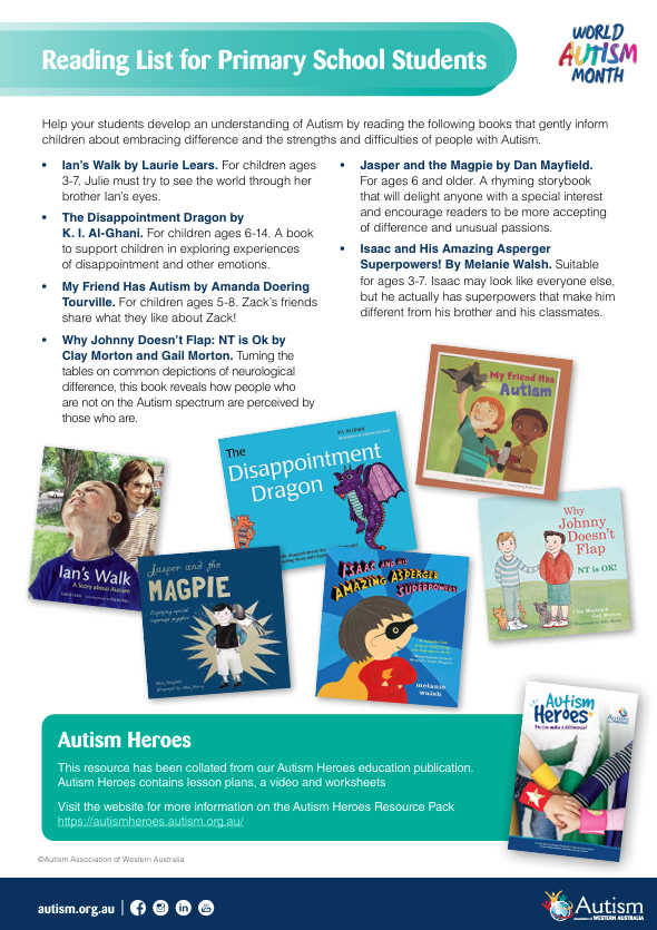 Reading List - Primary Schools - Autism Month Resource_0325