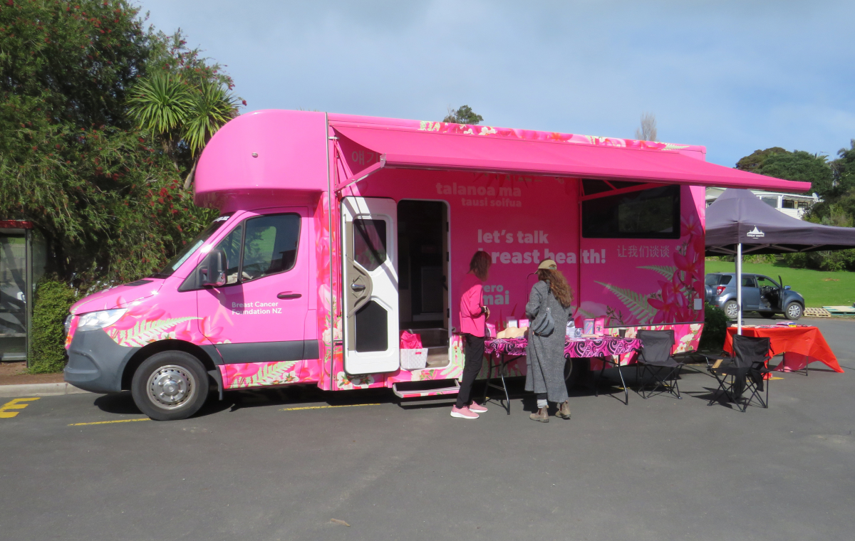 Pink Campervan in Waiheke community