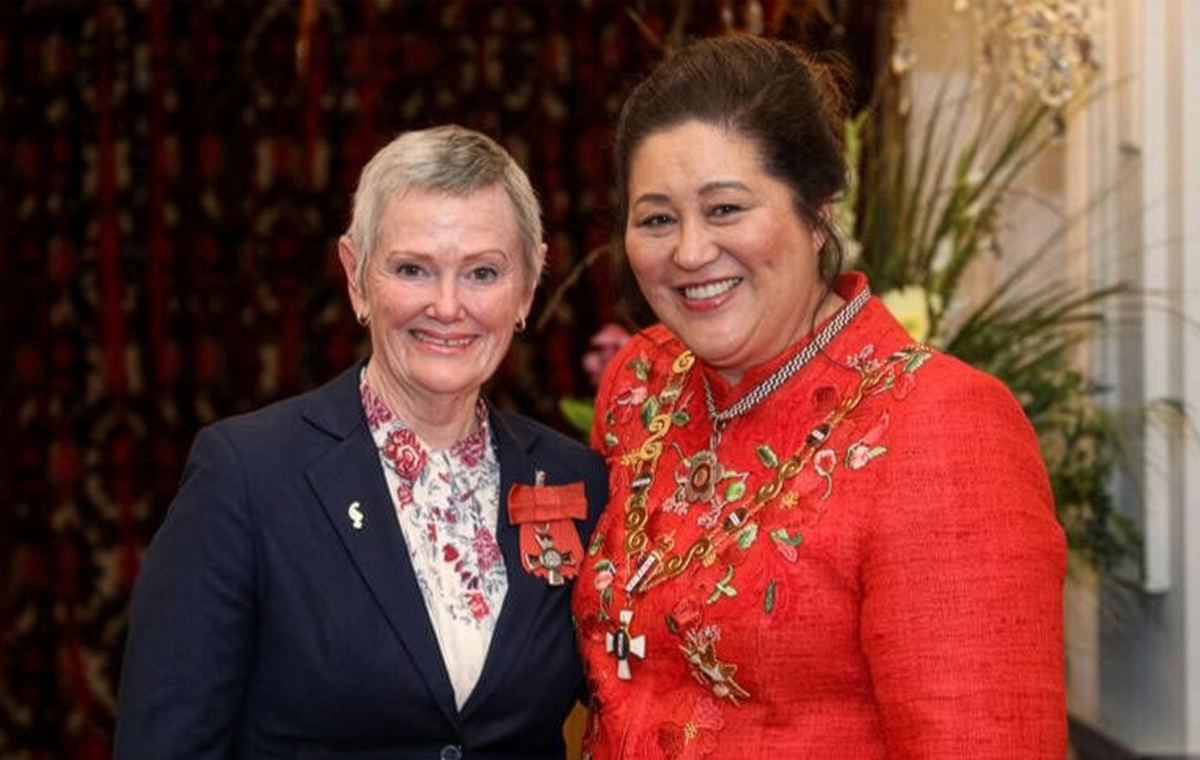Portrait of Christine with Governor-General Dame Cindy Kiro