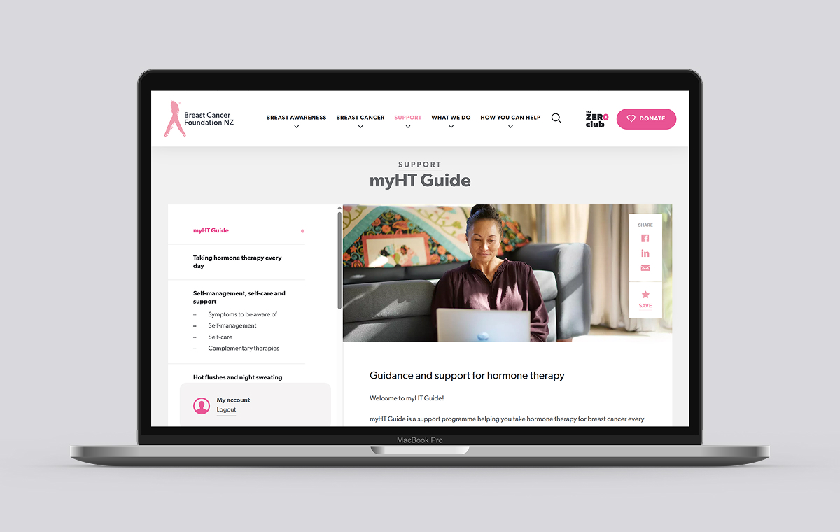 Laptop showing myHT Guide website page